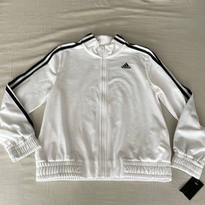 Adidas white track suit jacket